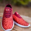 Mango Glitter Bomb Sneakers Adult And Children - Red On White