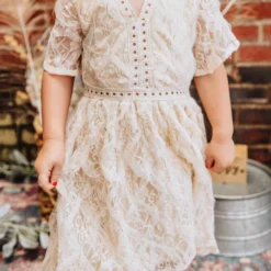 D & J Industries Girls Angel Eyes Dress - Ivory