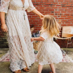 D & J Industries Girls Angel Eyes Dress - Ivory