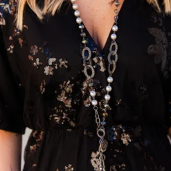 D & J Industries Sequin Secret Top - Black Clothing