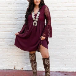 D & J Industries The Delilah Bohemian Dress - Purple