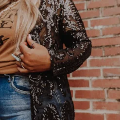 Dongguan Haohoo Clothing CO., Ltd Pre-Orders PREORDER The Royal Sequin Duster - Black