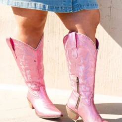 Prachi Leather PREORDER Just Call Me Dolly Pink Cowgirl Boots - Wide Calf Pre-Orders