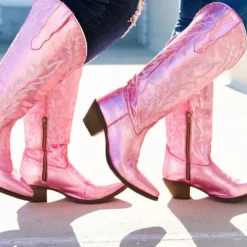 Prachi Leather PREORDER Just Call Me Dolly Pink Cowgirl Boots