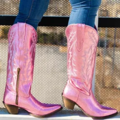Prachi Leather PREORDER Just Call Me Dolly Pink Cowgirl Boots