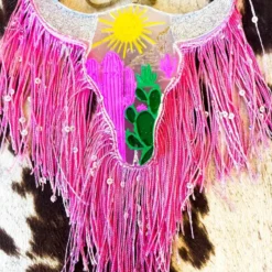 Southern Custom Designs Hand Painted Steer Sunset Fringe Freshie New Arrivals