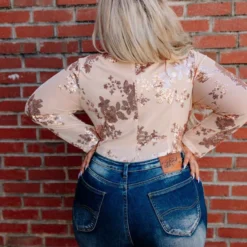 D & J Industries Co., LTD. Enchanted Nights Bodysuit - Rose Gold Tops