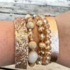 Southern Grace New Arrivals Holiday Everyday Gold And Beige Bracelet Set