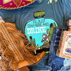 Rowdy Crowd Clothing Stay Here And Drink T Shirt