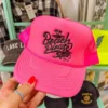 FayCo Neon Pink Beach Please Trucker Hat Summer Fried Swimwear