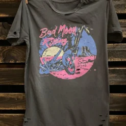 Country Deep Bad Moon Rising Distressed Tee Clothing