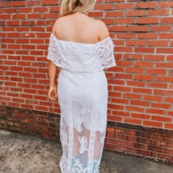 D & J Industries Bridal Ivory Off Shoulder Dress