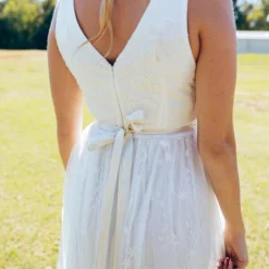 D & J Industries Bridal Lace Long Dress