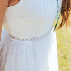 D & J Industries Bridal Lace Long Dress