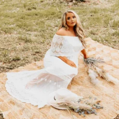 D & J Industries Bridal Off Shoulder White Dress Sale!