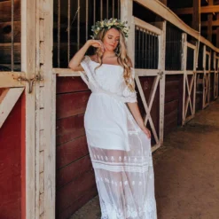 D & J Industries Bridal Off Shoulder White Dress Sale!