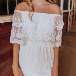 D & J Industries Bridal Off Shoulder White Dress Sale!
