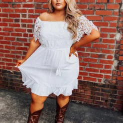 D & J Industries Bride Babes Dress - White Sale!