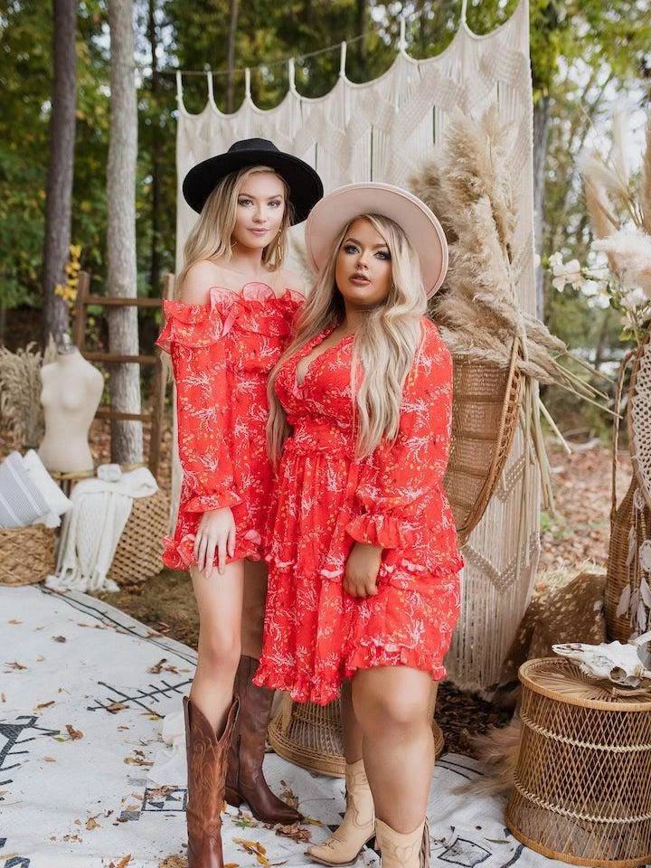 Southern Fried Chics Burnin Love Off Shoulder Dress 3 Southern Fried Chics Burnin Love Off Shoulder Dress