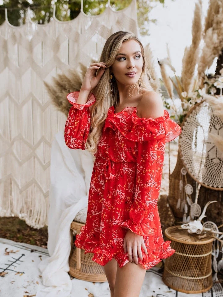 Southern Fried Chics Burnin Love Off Shoulder Dress 2 Southern Fried Chics Burnin Love Off Shoulder Dress