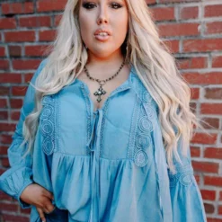 D & J Industries Circle Of Love Top - Royal Blue Tops