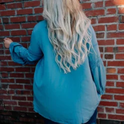 D & J Industries Circle Of Love Top - Royal Blue Tops