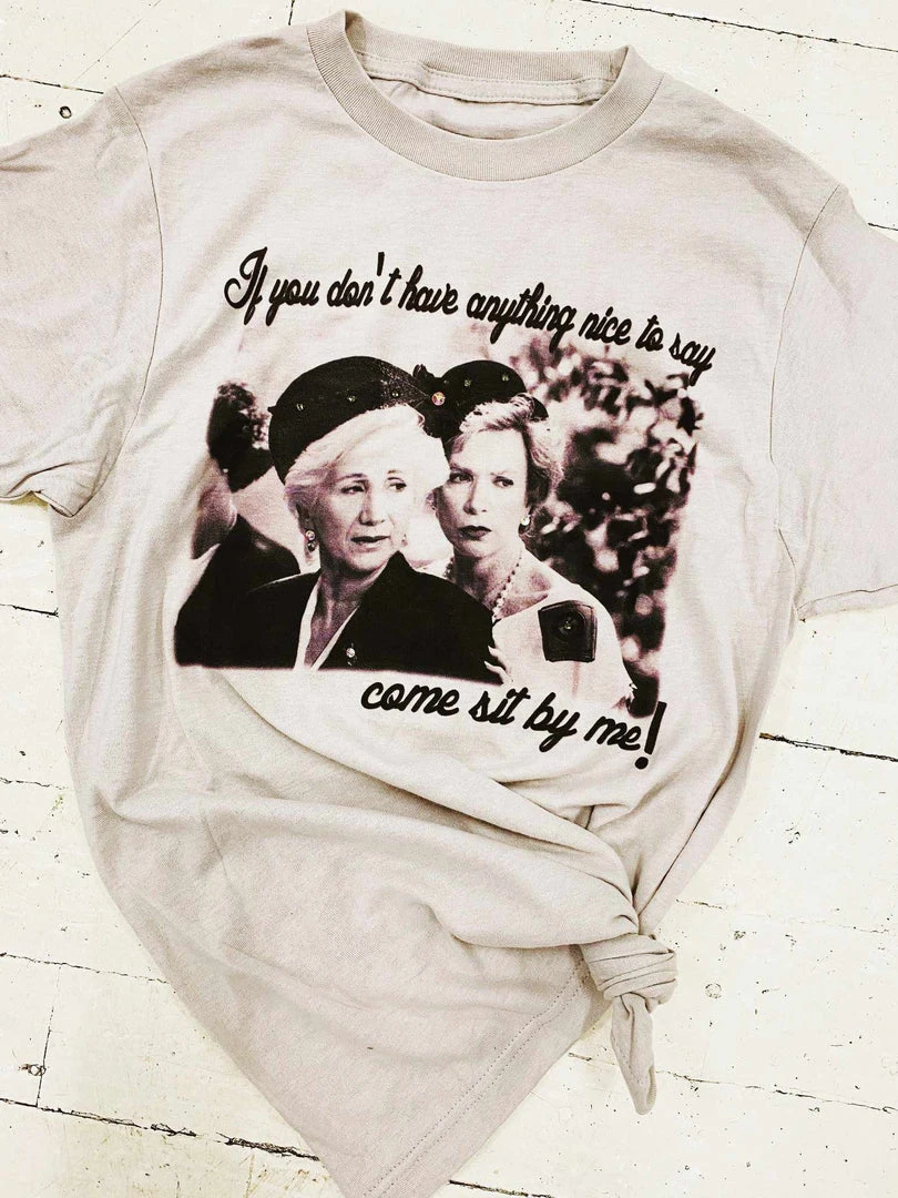 Bling-A-Gogo Come Sit By Me Tee - Light Grey 1 Bling-A-Gogo Come Sit By Me Tee - Light Grey