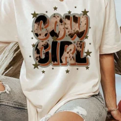 Miss Mud Pie Cowgirl And Stars Tee - Natural Clothing