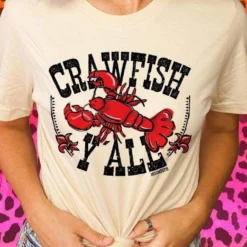 Miss Mud Pie Clothing Crawfish Yall Tee - Cream