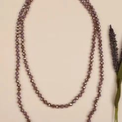 Your Fashion Wholesale Accessories Crystal Beaded Necklace In Purple