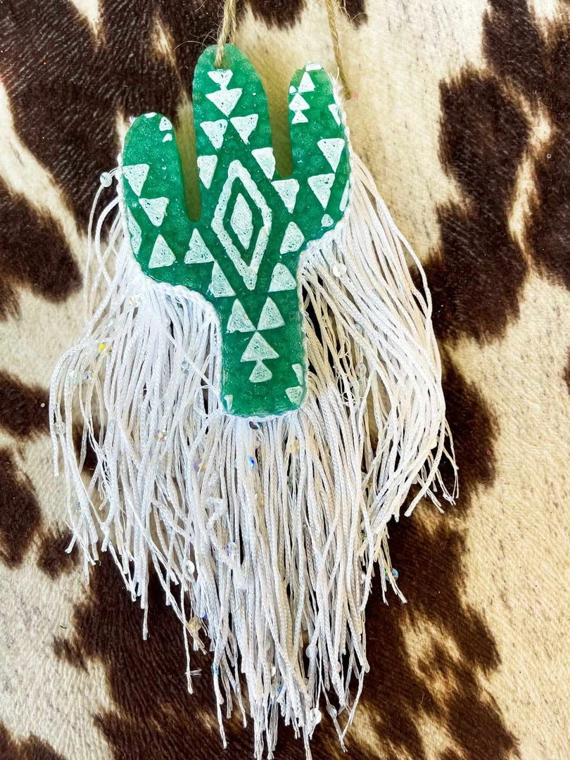 Southern Custom Designs New Arrivals Green Aztec Cactus Fringe Freshie 1 Southern Custom Designs New Arrivals Green Aztec Cactus Fringe Freshie