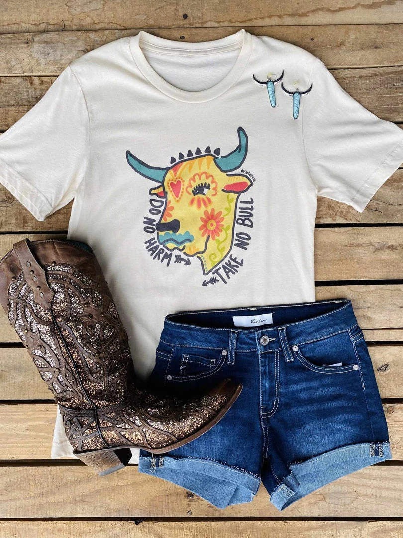 Miss Mud Pie Tees Do No Harm Tee - Cream 1 Miss Mud Pie Tees Do No Harm Tee - Cream