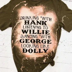 Buckin Barn Drinking With Hank Tee - Army Tees