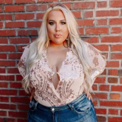 D & J Industries Co., LTD. Enchanted Nights Bodysuit - Rose Gold Tops