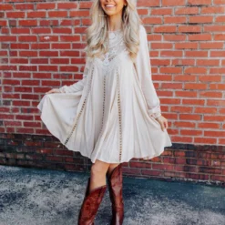 D & J Industries Sale! Every Little Thing Dress - Ivory