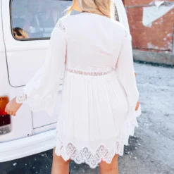 D & J Industries Sale! Eyes On You Dress - White