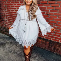 D & J Industries Sale! Eyes On You Dress - White