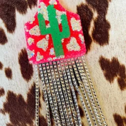 Southern Custom Designs New Arrivals Neon Cow Tag And Bling Fringe Freshie
