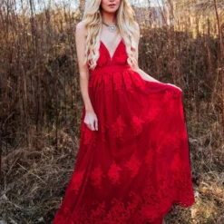 D & J Industries Sale! Feel Like A Lady Dress - Red