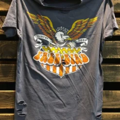 Country Deep Free Bird Shield Distressed Tee Clothing