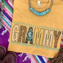 Miss Mud Pie Grammy T-shirt - Mustard