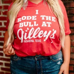 Bling-A-Gogo Clothing Gilleys V Neck Tee