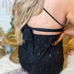 Dongguan Haohoo Clothing CO., Ltd Girls Like You Sequin Top - Black