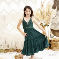 Dongguan Haohoo Clothing CO., Ltd Girls Southbound Dress - Evergreen Sale!