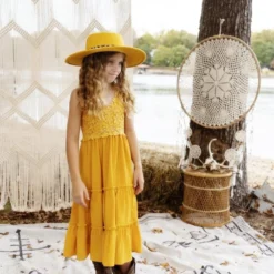 Dongguan Haohoo Clothing CO., Ltd Girls Southbound Dress - Mustard Sale!