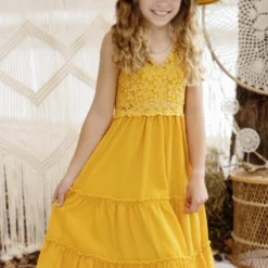 Dongguan Haohoo Clothing CO., Ltd Girls Southbound Dress - Mustard Sale!