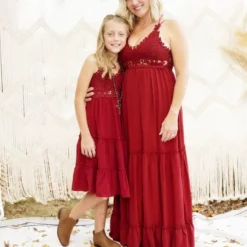 Dongguan Haohoo Clothing CO., Ltd Girls Southbound Dress - Wine Sale!