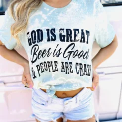 Buckin Barn Tees God Is Great Bleached Tee