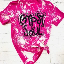 Buckin Barn Tees Gypsy Soul Bleached Tee - Berry