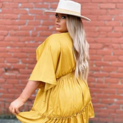 Dongguan Haohoo Clothing CO., Ltd Hard To Forget Dress - Mustard Sale!